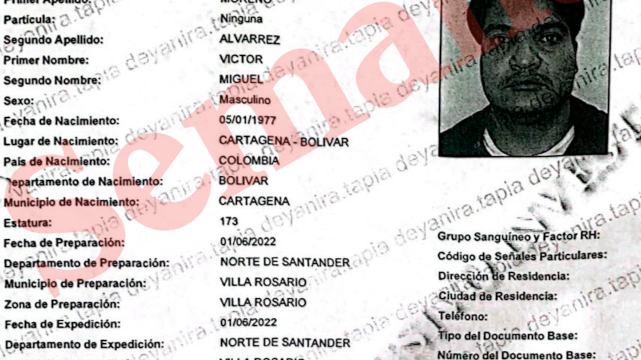 Esta es la identidad expedida por la Registraduría Nacional con la que se movía Larry Changa, cofundador del Tren de Aragua en Colombia.