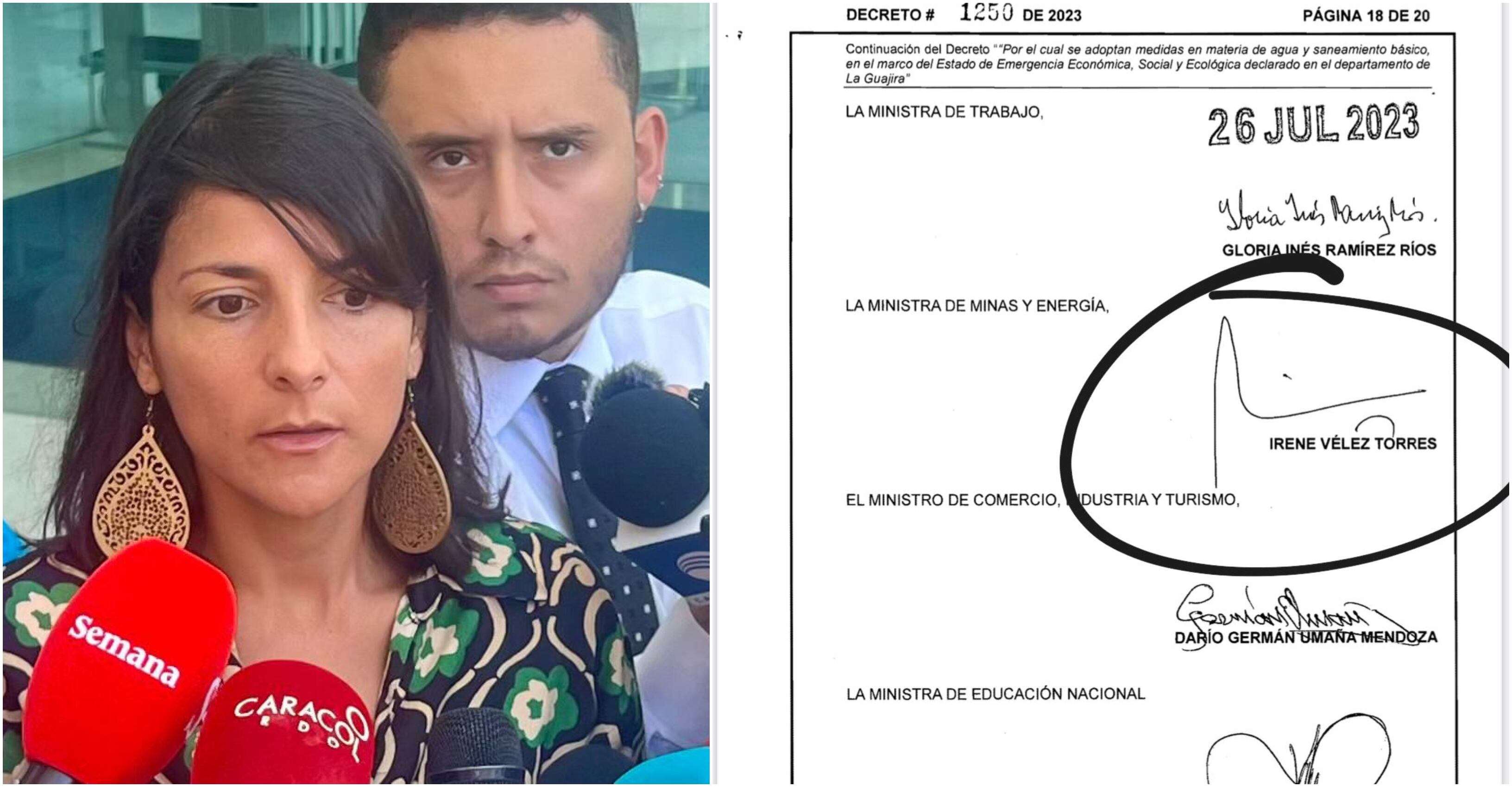 Exministra Irene Vélez - decreto