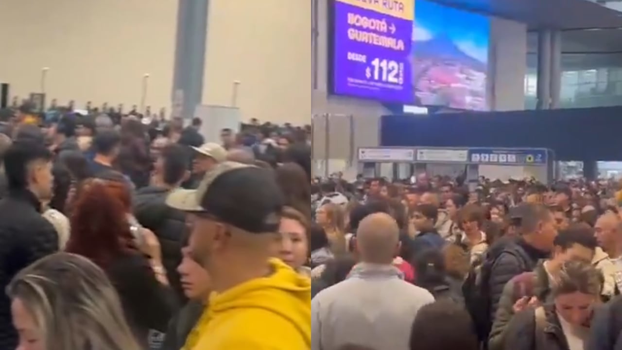 Migración Colombia para salir del país en el aeropuerto El Dorado.