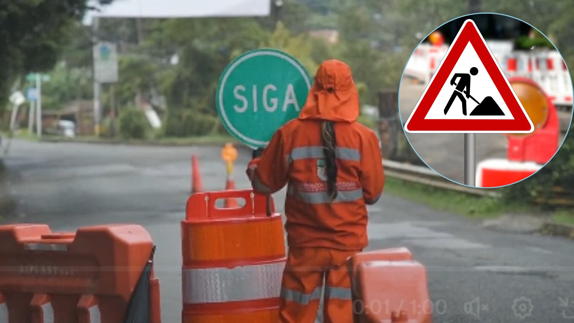 Vía a Santa Elena con paso alternado por obras y controles preventivos, lo que genera demoras en la conexión entre Medellín y el corregimiento.