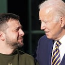 El presidente de los Estados Unidos, Joe Biden, recibe al presidente de Ucrania en la Casa Blanca en Washington.