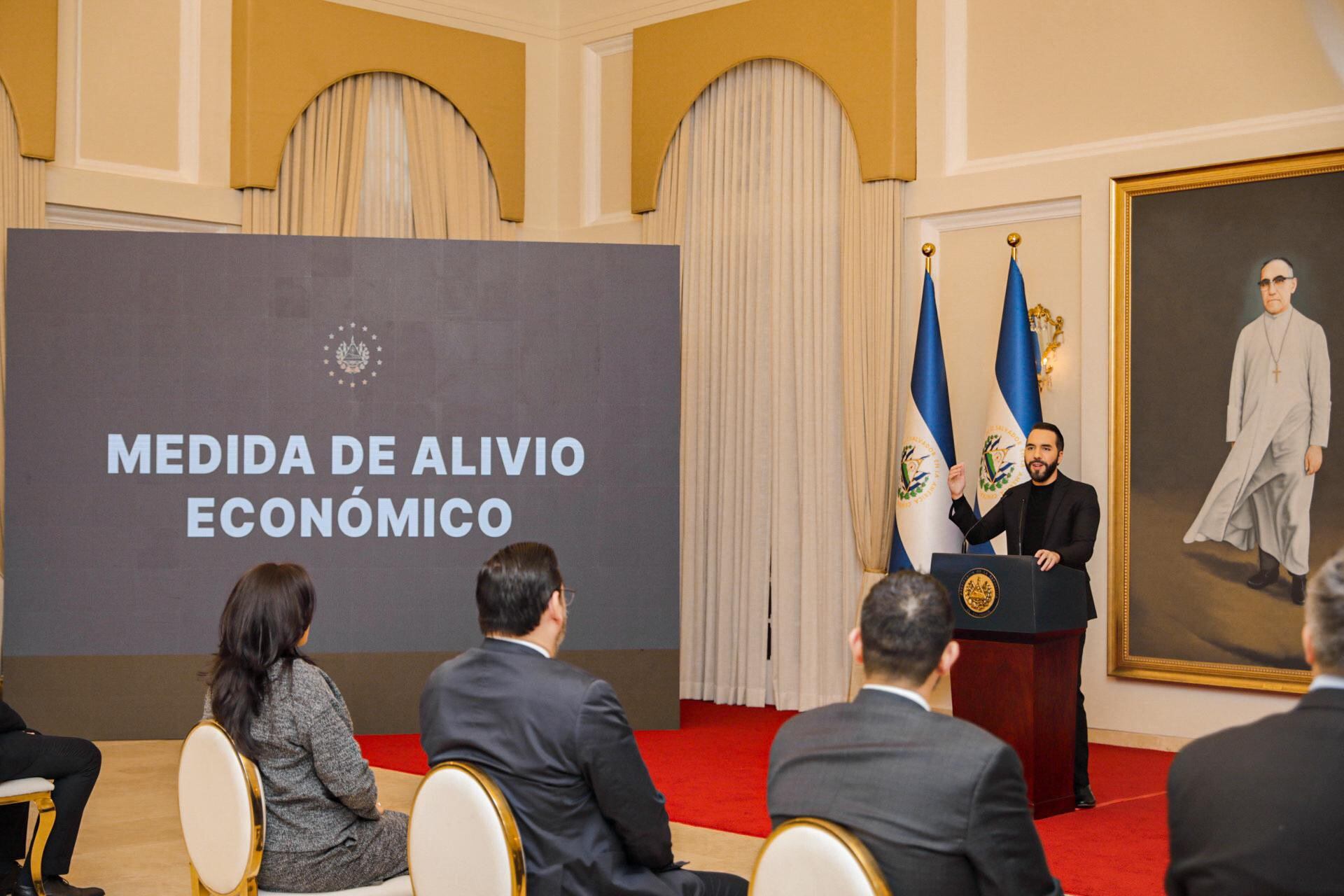 Nayib Bukele en rueda de prensa