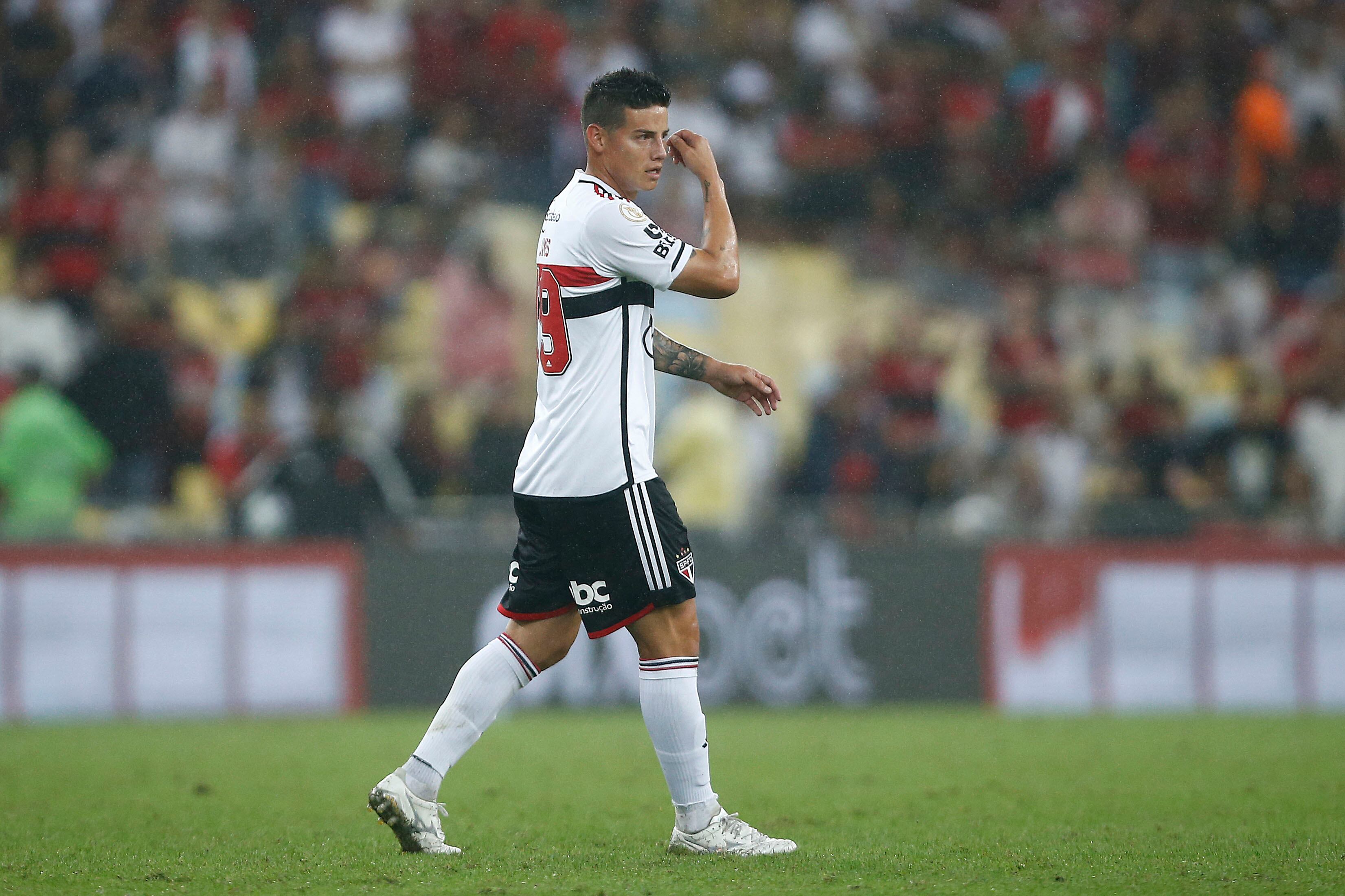 James Rodríguez en el partido de debut con Sao Paulo