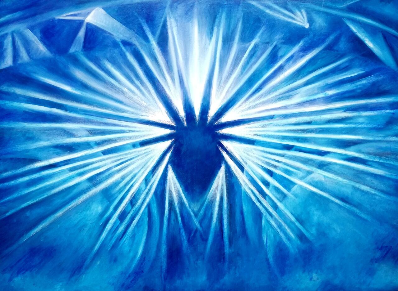 'Sapessi cos'è un'anima al meno tu nell'universo', grattage, óleo sobre tela de Giovanni Guida, 2020.