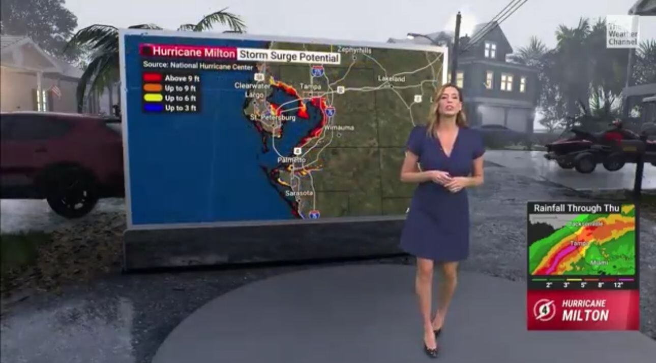 La presentadora dio el panorama de la situación en parte de la Florida tras la llegada del huracán Milton