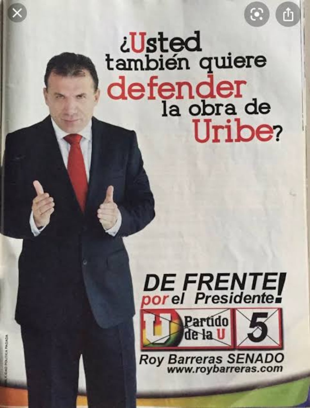 La imagen que le ha costado más de una crítica a Roy Barreras.