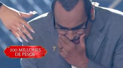 Alci Acosta al enterarse de que ganó los $ 100 millones.