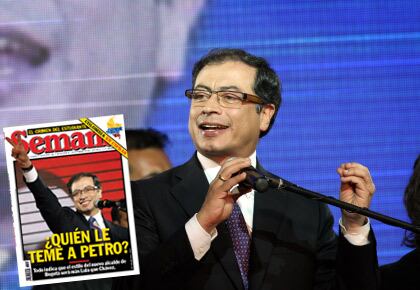 Gustavo Petro spoke to his followers from the Salón Rojo of the Tequendama Hotel, before 7 pm.