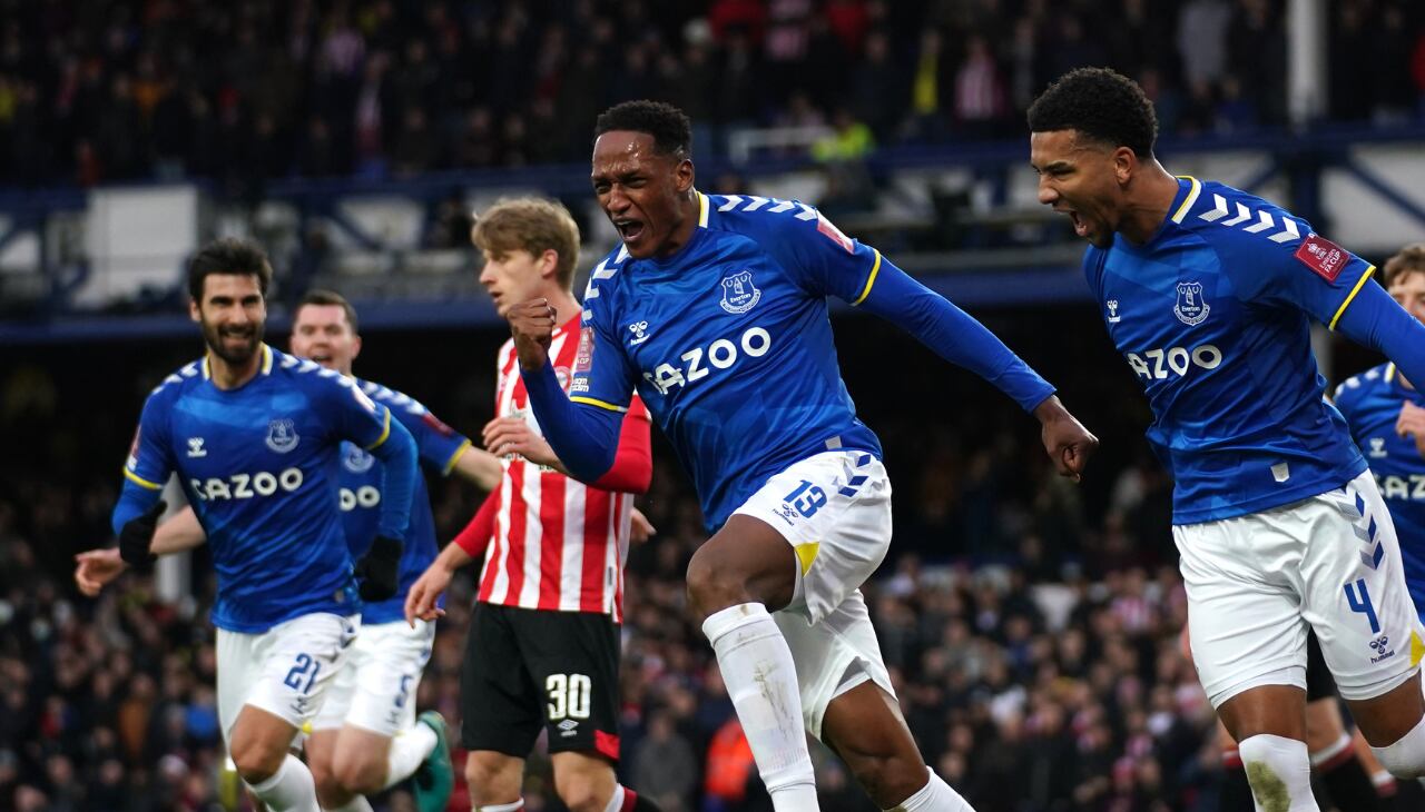 Yerry Mina marcó su primer gol en este 2022 con Everton.