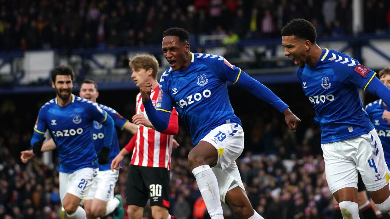 Yerry Mina marcó su primer gol en este 2022 con Everton.