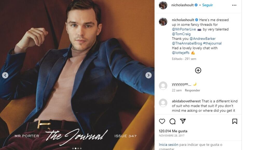 Nicholas Hoult (Bestia en 'X-Men) sería el nuevo Superman. Foto: Instagram @nicholashoult.