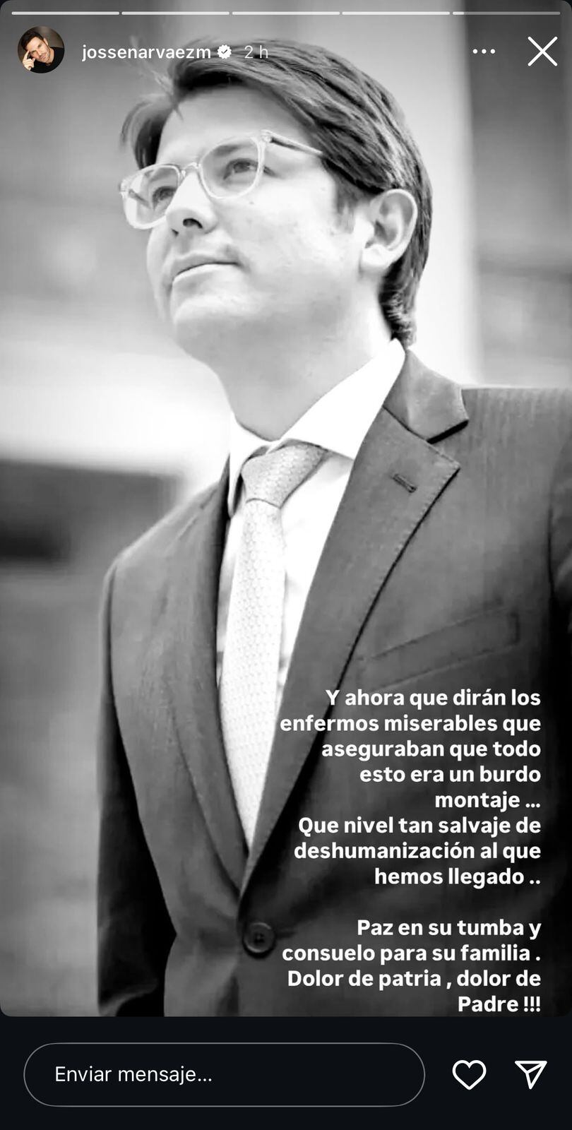 La presentadora Carolina Cruz y el actor Jose Narváez se pronunciaron sobre la muerte de Miguel Uribe.