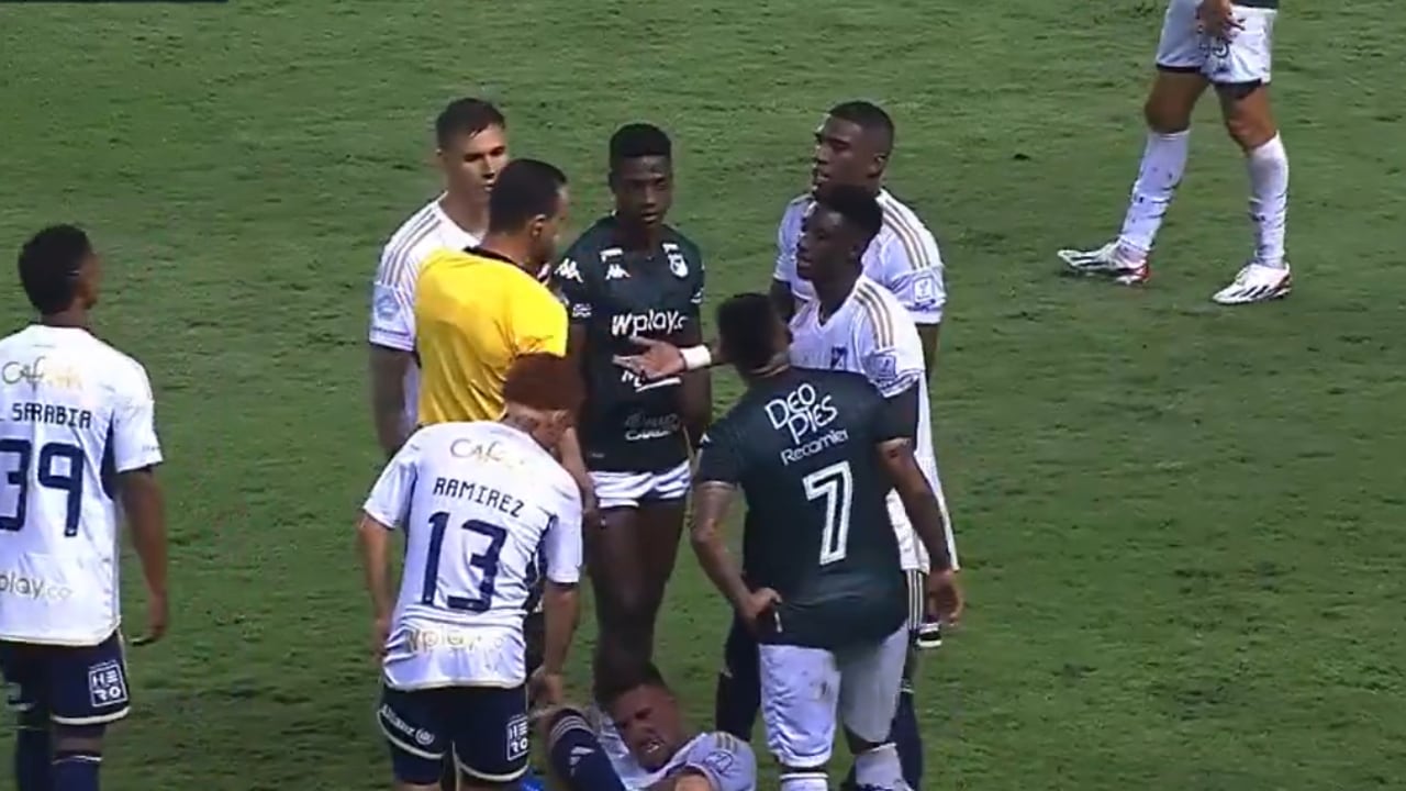 Sergio Mosquera, defensor de Millonarios, fue expulsado por protestarle a Wilmar Roldán