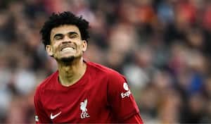 Luis Díaz se lamenta de no poder marcar con el Liverpool.