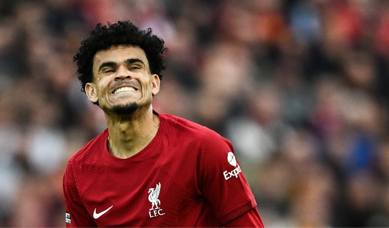 Luis Díaz se lamenta de no poder marcar con el Liverpool.