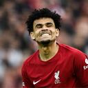 Luis Díaz se lamenta de no poder marcar con el Liverpool.