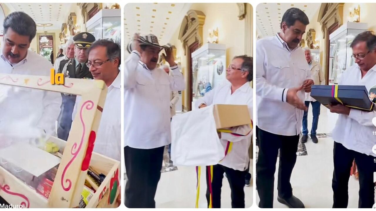 Los regalos que intercambió Nicolás Maduro y Gustavo Petro.