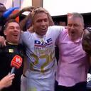 Celebración en el camerino de Once Caldas.