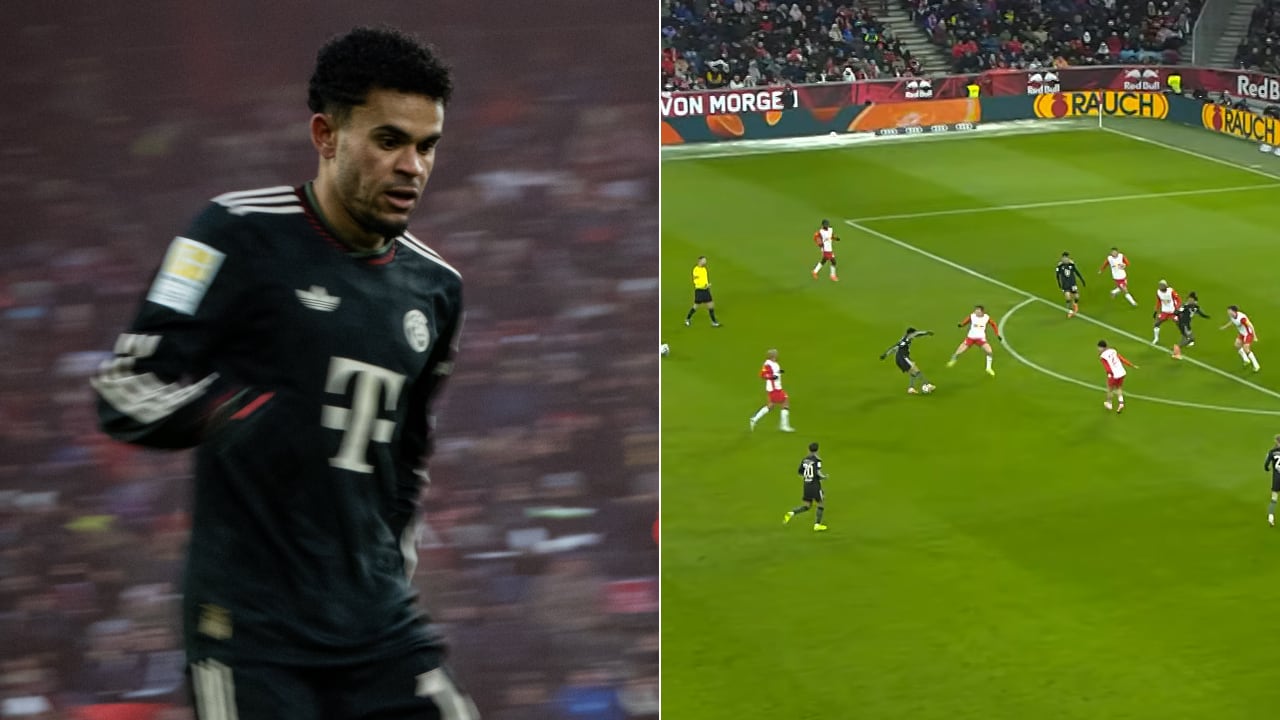 Luis Díaz, delantero del Bayern Múnich, en el amistoso contra RB Salzburg.