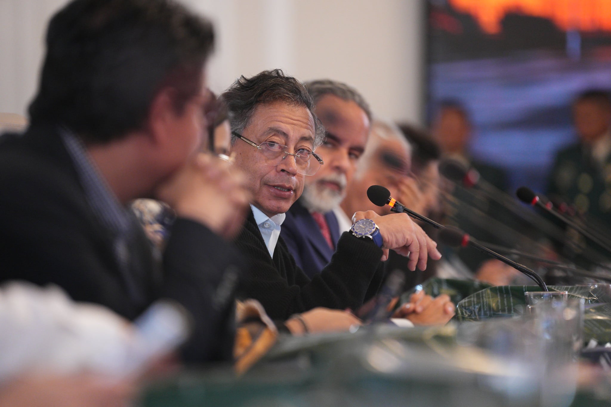 El presidente, Gustavo Petro, el 10 de diciembre de 2025 en el consejo de ministros adelantado en la Casa de Nariño, en Bogotá