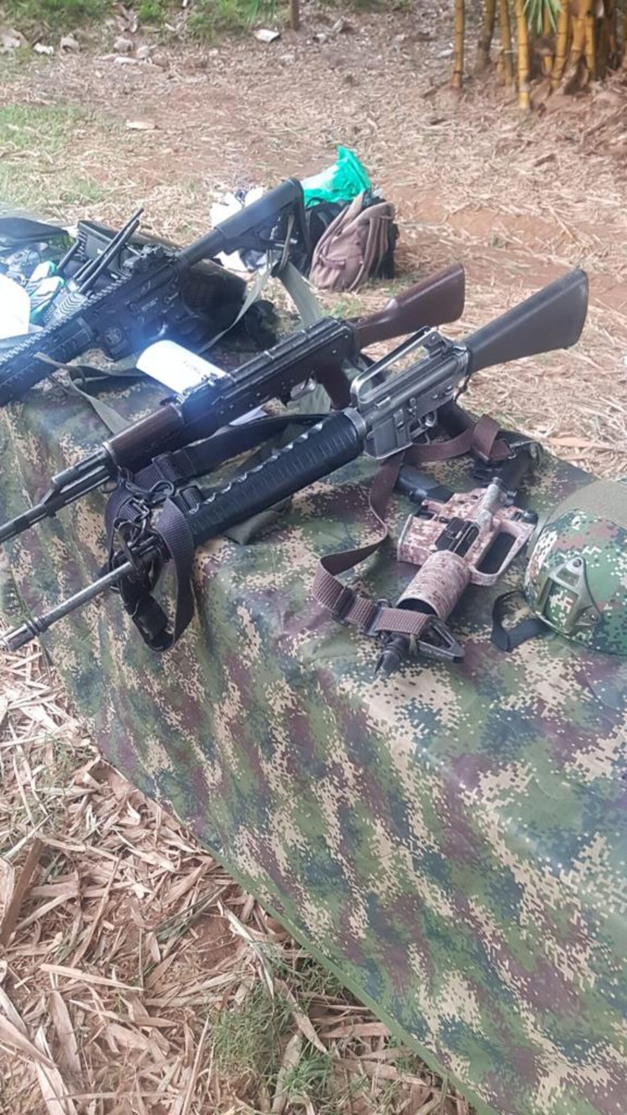 Imagen del golpe asestado por el Ejército Nacional al grupo armado organizado residual Adán Izquierdo en el Valle del Cauca. Foto del 20 de marzo de 2021.