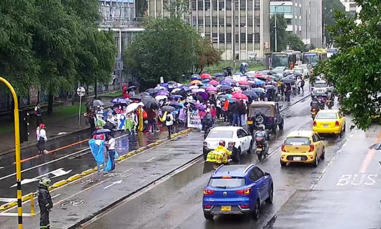 Los participantes en la movilización se desplazaron a lo largo de la Carrera Séptima entre las calles 26 y 36, por lo que fueron desplazadas unidades de tránsito para regular el tráfico en las zonas impactadas y de gestores de convivencia para realizar labores de acompañamiento.