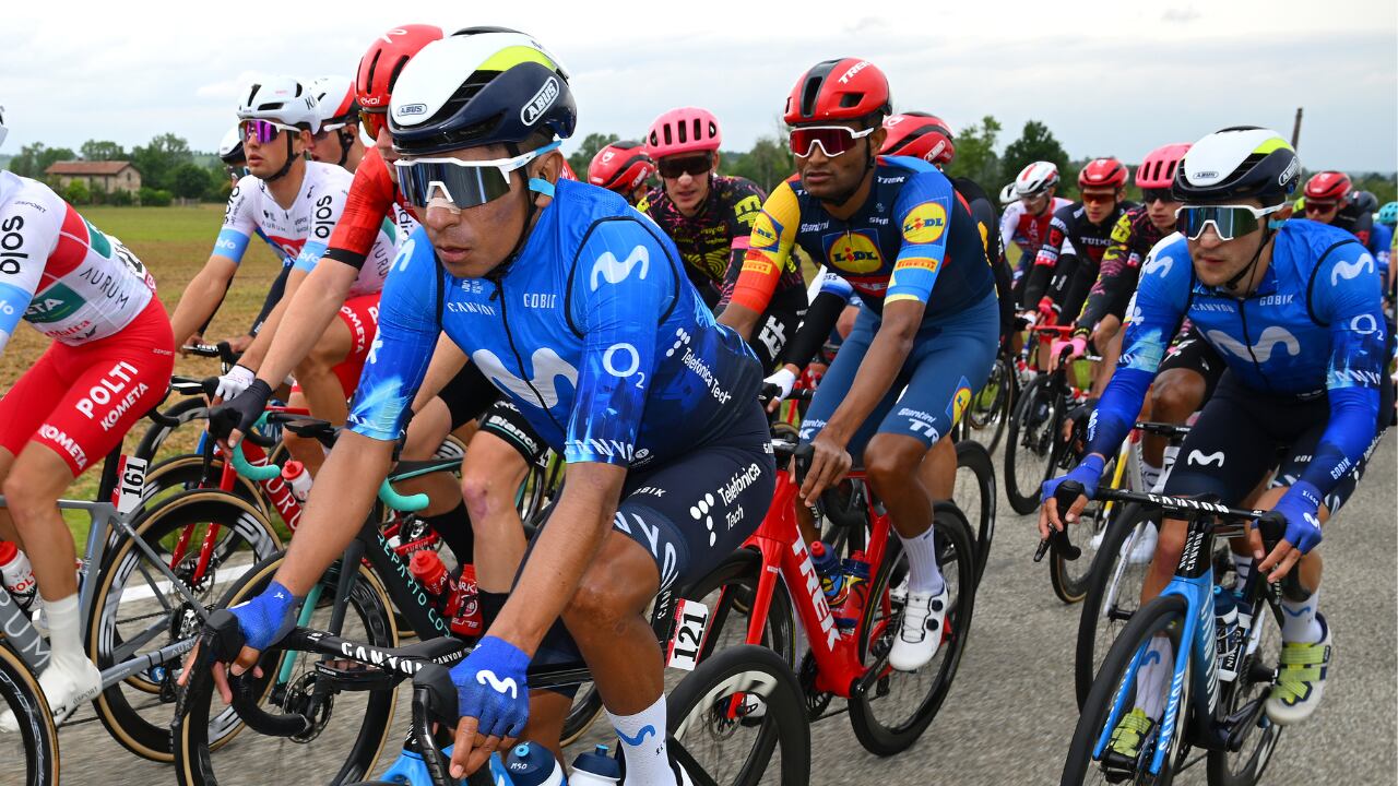 Pelayo Sánchez y Nairo Quintana en el Movistar Team