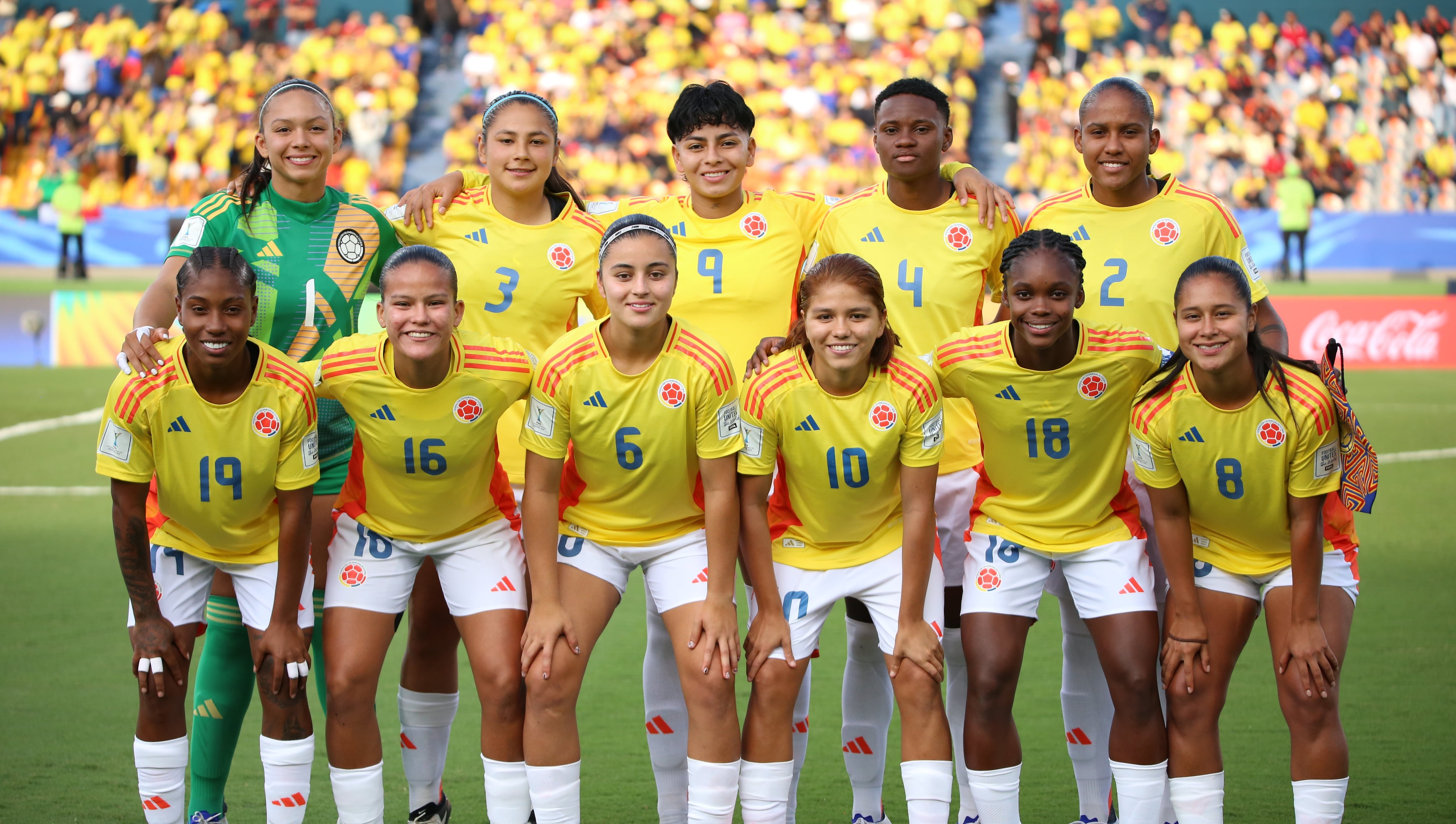 Imagen del partido entre la Selección Colombia Sub-20 contra su similar en México, en el juego de la tercera fecha del Grupo A de la Copa Copa del Mundo Femenina Sub-20 2024.
