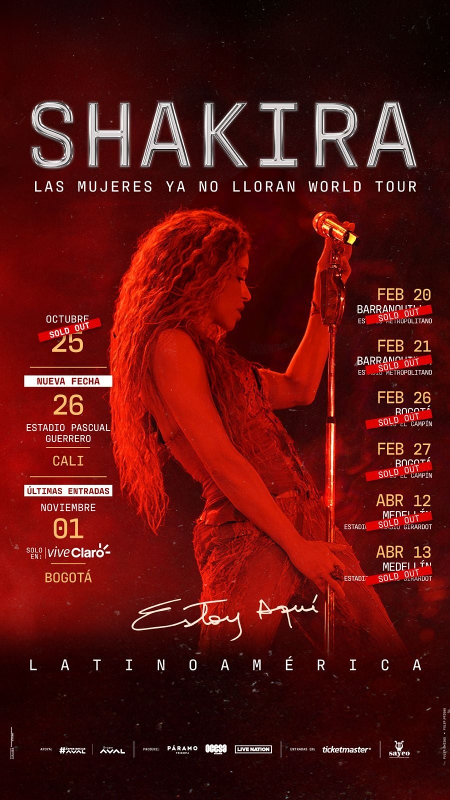 Shakira lanzó nueva fecha en Cali