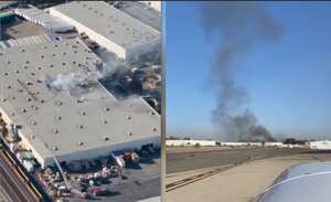 La avioneta se estrelló en el techo de un galpón que alberga una fábrica de muebles.