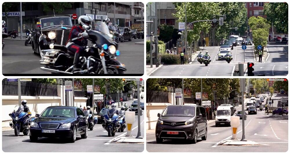 El periodista Enrique Rodríguez, publicó un video donde se ven las caravanas en las que se movilizó el presidente Petro en España.