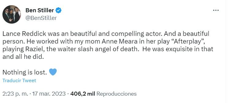 El actor habló de las cualidades que tenía Lance.