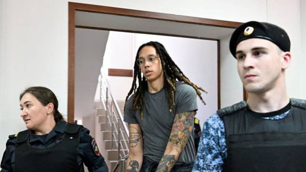 Brittney Griner. (Photo by Kirill KUDRYAVTSEV / AFP) (Photo by KIRILL KUDRYAVTSEV/AFP via Getty Images) / KIRILL KUDRYAVTSEV