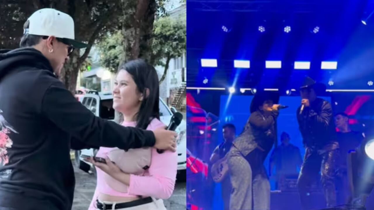 La mujer también recibió una moto durante su inesperado encuentro con Yeison Jiménez