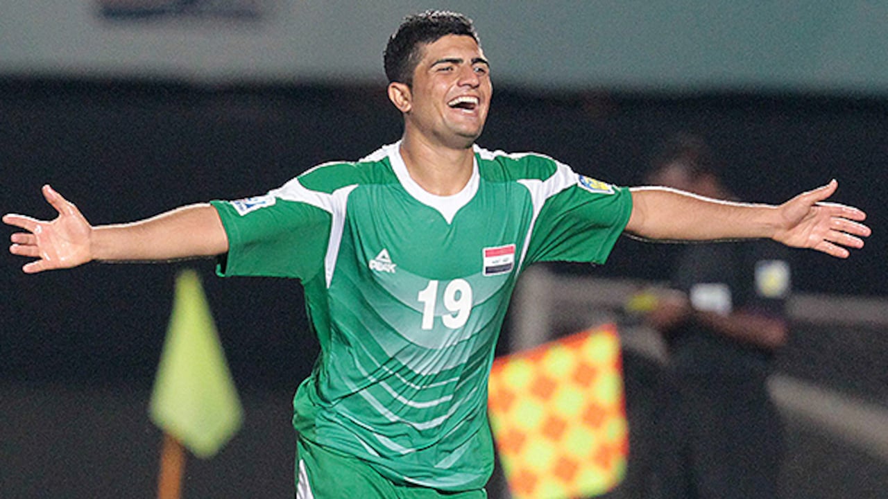El jugador Farhan Shakor parte del sorprendente equipo Iraquí.