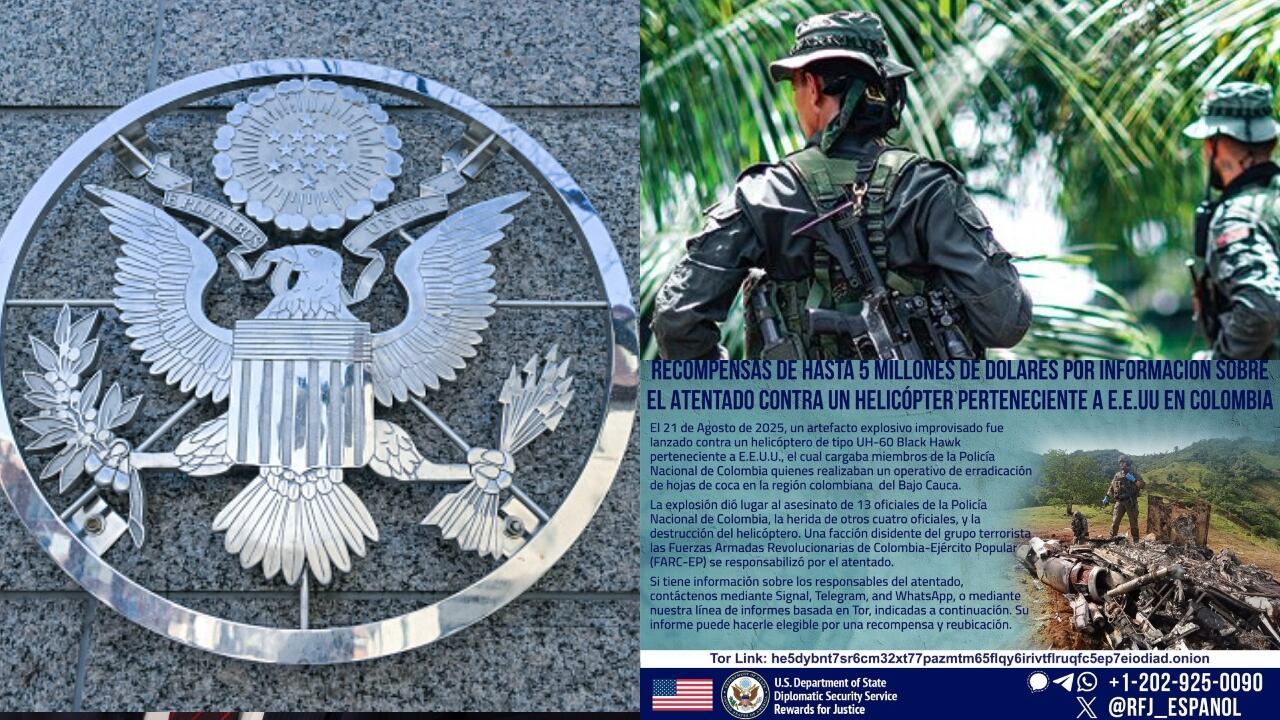 Embajada de Estados Unidos ofreció millonaria recompensa por información de miembros de las disidencias de las Farc.