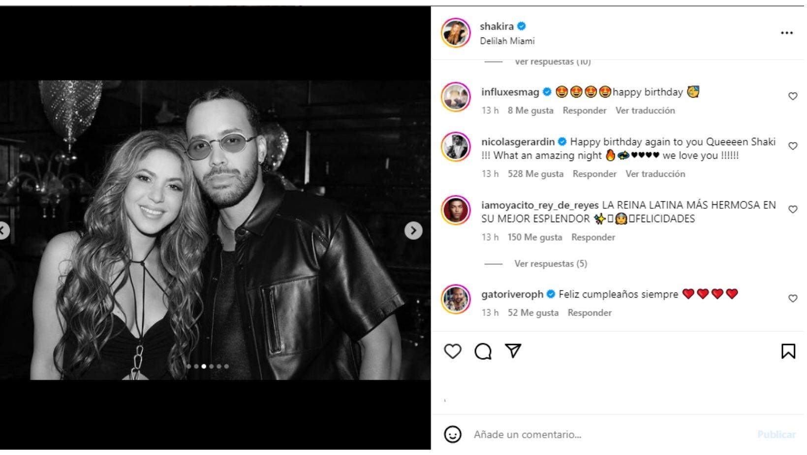 El famoso cantante con el que Shakira celebró su cumpleaños número 47