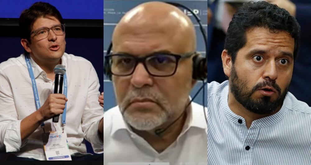 De izquierda a derecha: el senador Miguel Uribe, el exparamilitar Salvatore Mancuso y el representante Alfredo Mondragón.