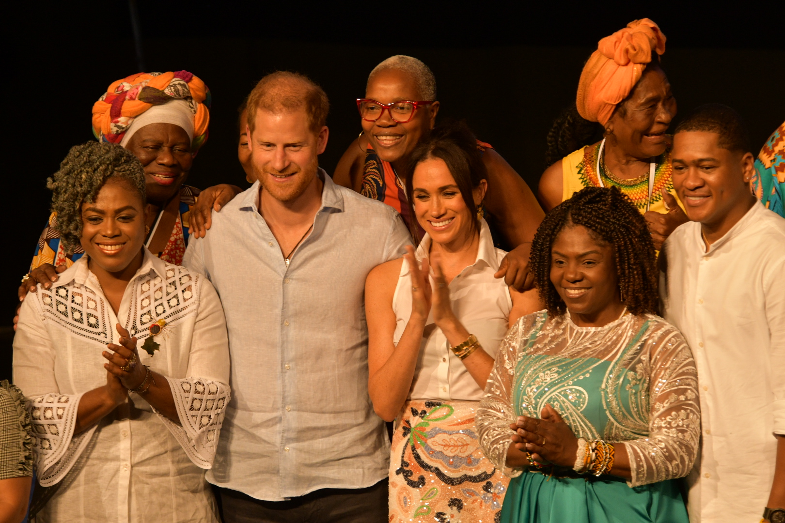 Visita del príncipe Harry y Meghan Markle a Cali, en el teatro Municipal
