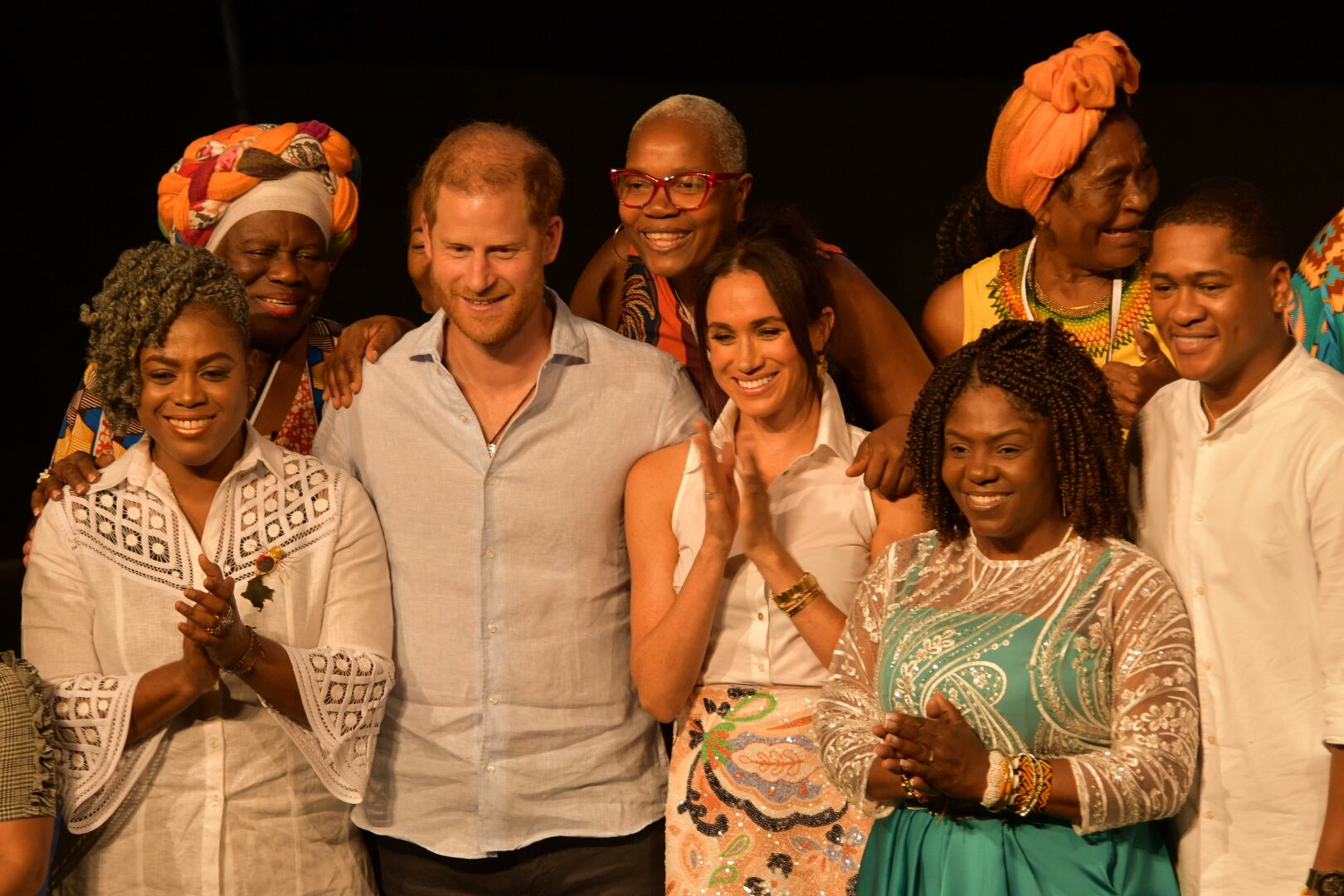 Visita del príncipe Harry y Meghan Markle a Cali, en el teatro Municipal