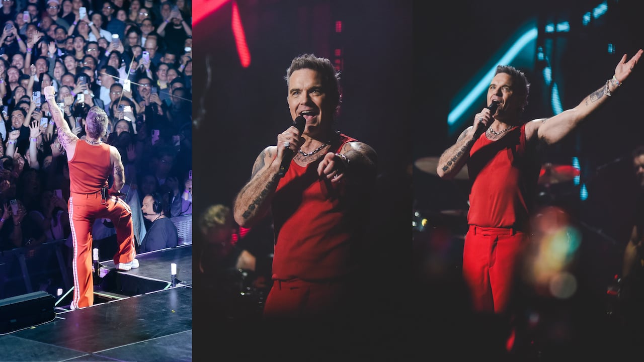 Robbie Williams se mostró genuino y emocionalmente completo, anoche, en el Movistar Arena de Bogotá.