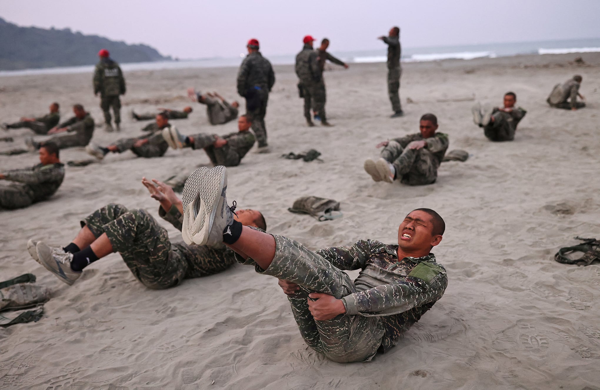 dentro del campo de entrenamiento de hombres rana de la marina de Taiwán.