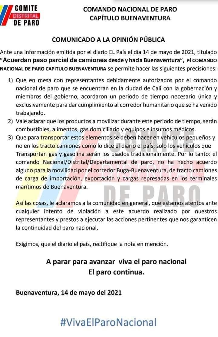 Comité distrital del paro