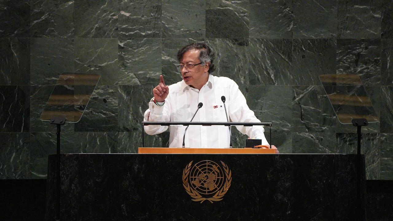 Presidente Gustavo Petro en la asamblea de la ONU, este martes 23 de septiembre.
