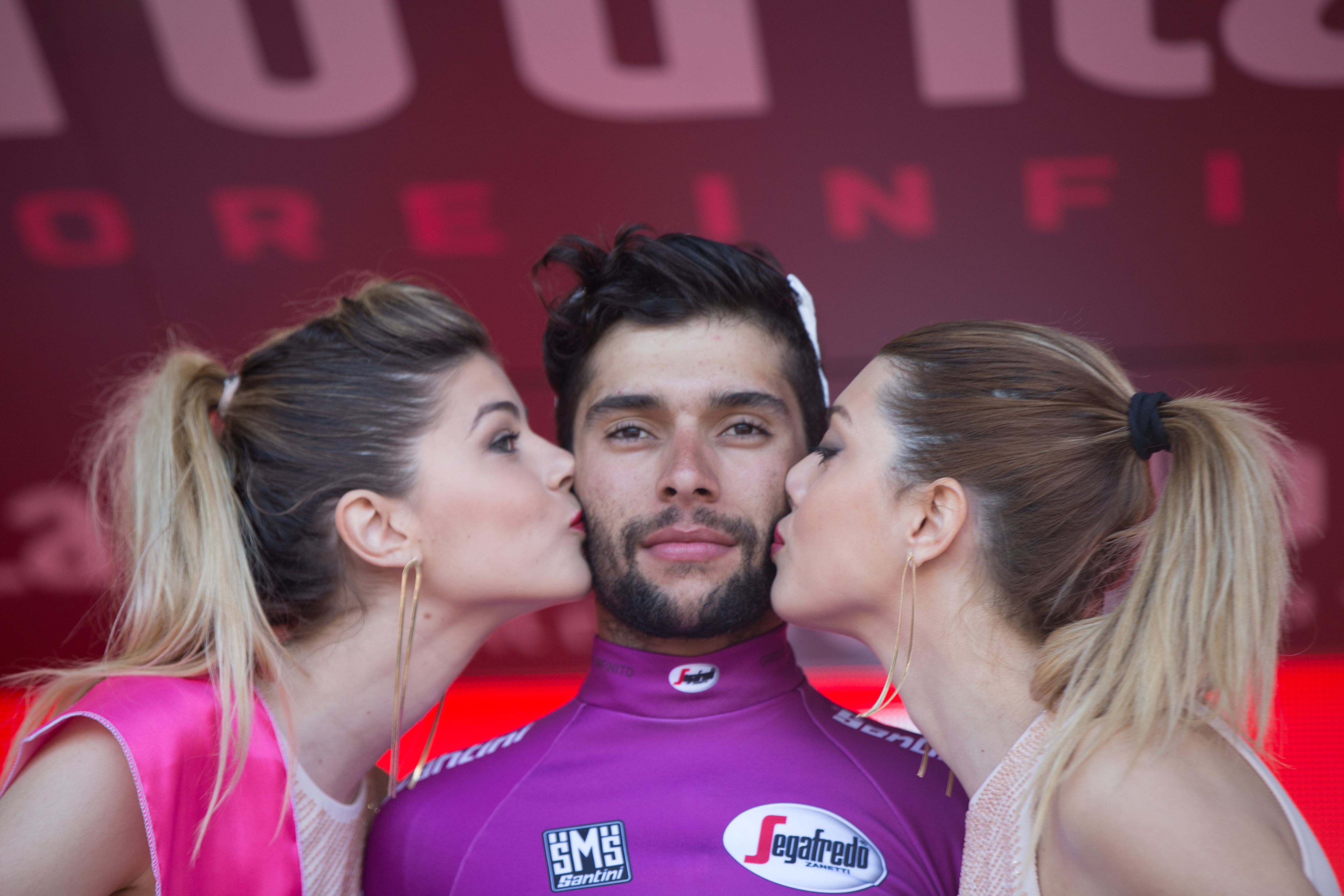 Podium Fernando GAVIRIA (COL) Celebration after the 100th Giro d'Italia, Tour of Italy, cycling race from Castellania to Oropa on May 20, 2017. (Photo by Fabio Averna/NurPhoto via Getty Images)