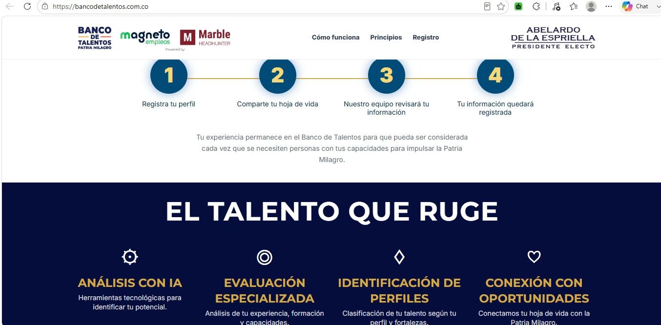 La plataforma se realizó en alianza con las empresas Magneto Empleos y Marble Headhunter.