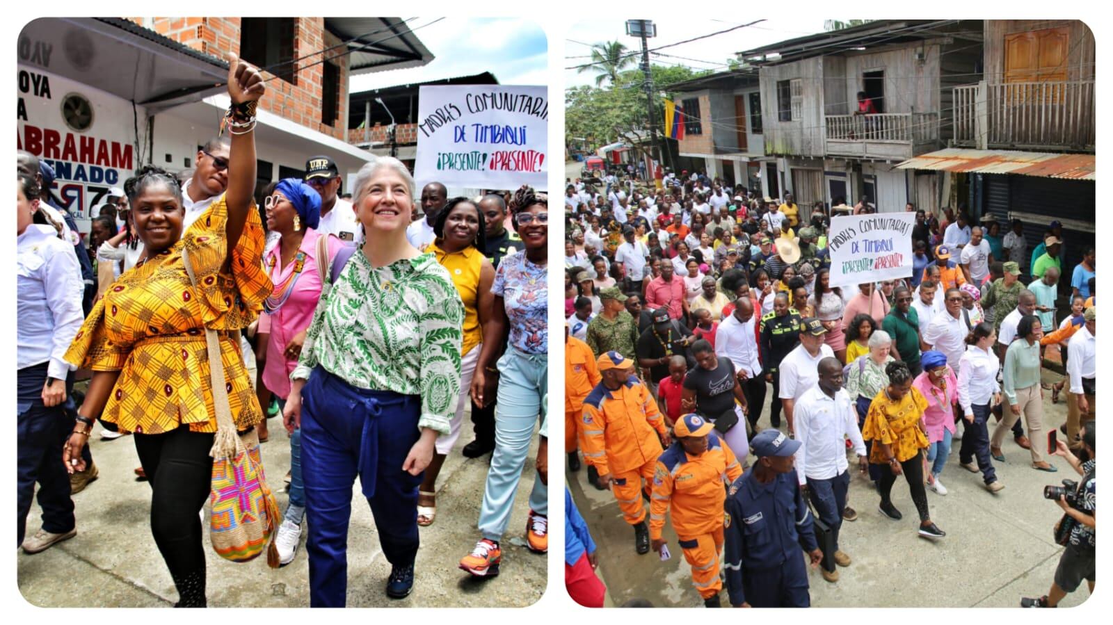 En Timbiquí, la vicepresidenta Francia Márquez y la Ministra de Vivienda, Catalina Velasco,
