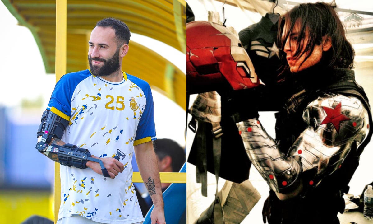 David Ospina y Sebastian Stan. Foto: Twitter Al-Nassr (@AlNassrFC)//Instagram oficial Sebastian Stan (imsebastianstan).