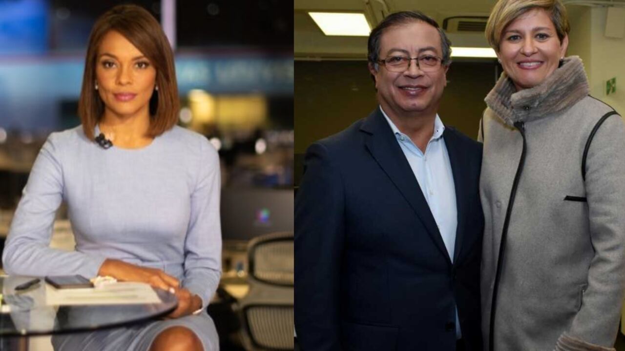 La periodista Ilia Calderón y el candidato Gustavo Petro junto a su esposa Verónica Alcocer.