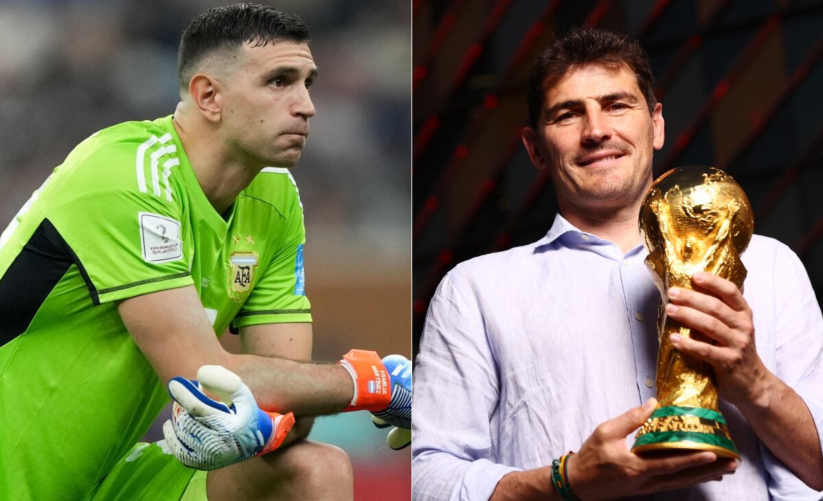 Emiliano Martínez e Iker Casillas, campeones del mundo.